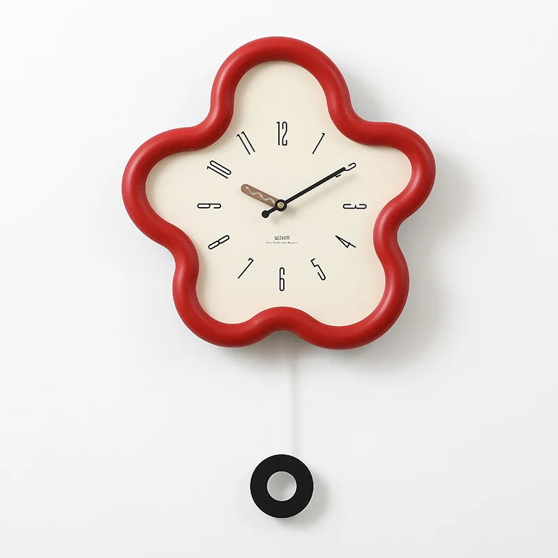 Minimalist Swinging Wall Clock 3D Digital Design Modern Living Room Home Decor