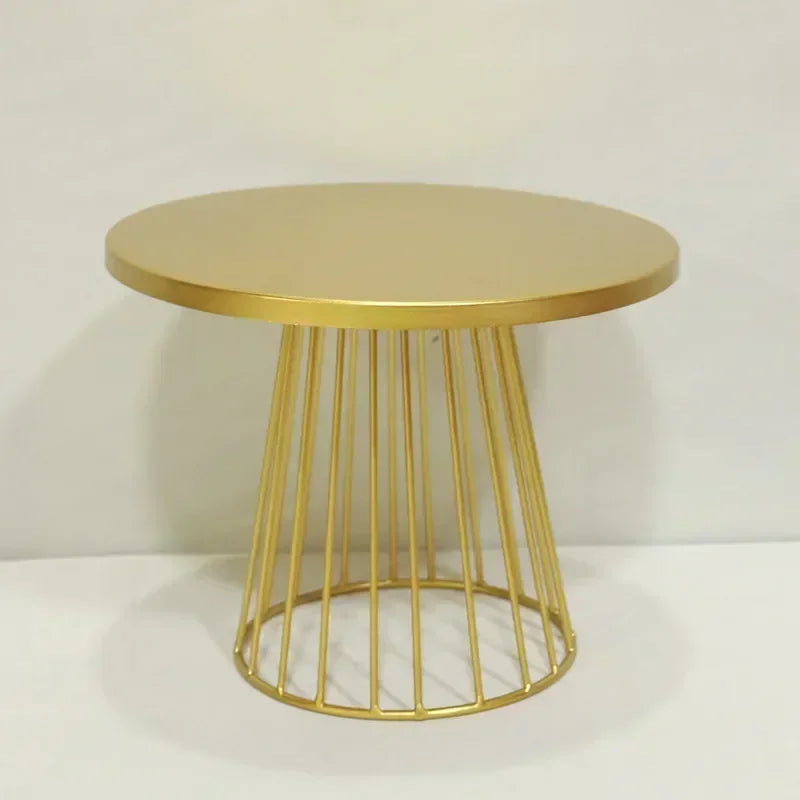 Metal Cake Stand Gold Silver Dessert Display Plate Party Decor