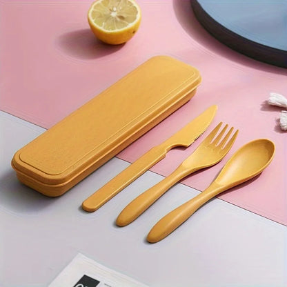 Portable 3-in-1 Cutlery Set Carry Case Travel Picnic Outdoor Entertaining