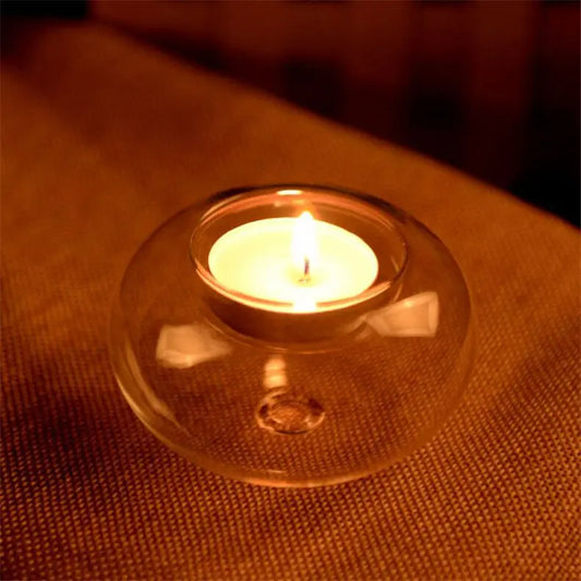 Crystal Glass Tea Light Candle Holder Hanging Romantic Home Decor
