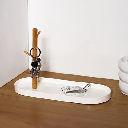 3-Tier Wooden Key Tray Entryway Organiser Ring Jewellery Dish Home Decor