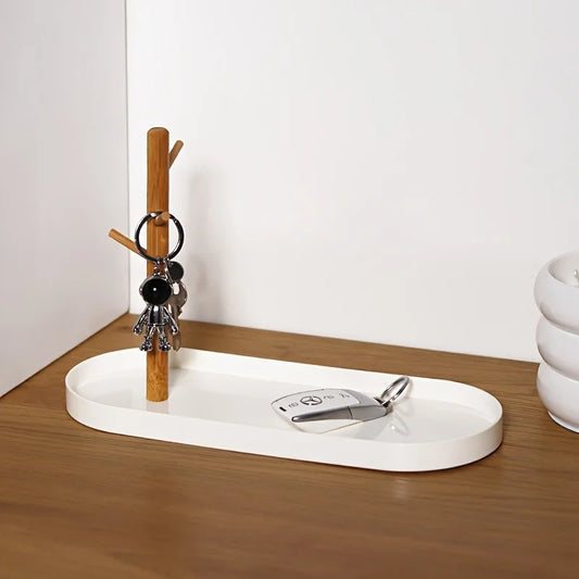3-Tier Wooden Key Tray Entryway Organiser Ring Jewellery Dish Home Decor