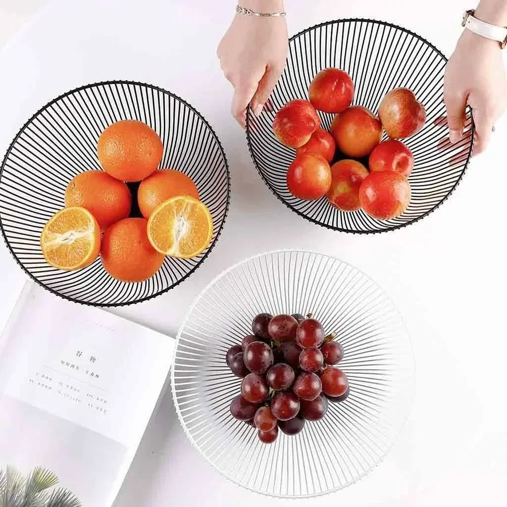 Iron Wire Fruit Basket Bowl Kitchen Table Decor