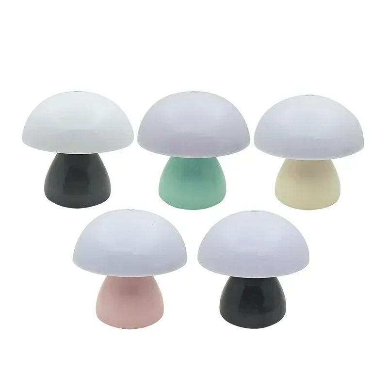 Mushroom Table Lamp LED Touch Dimming USB Rechargeable Bedside Ambient Light