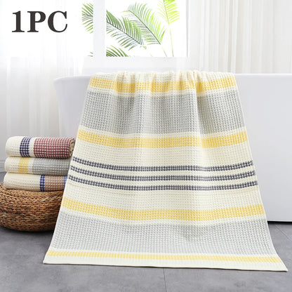 Cotton Waffle Towel Quick Dry Absorbent Bath Hand Face Cloth Bathroom Decor