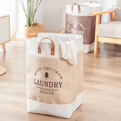 Foldable Fabric Laundry Basket Large Capacity Storage Home Decor
