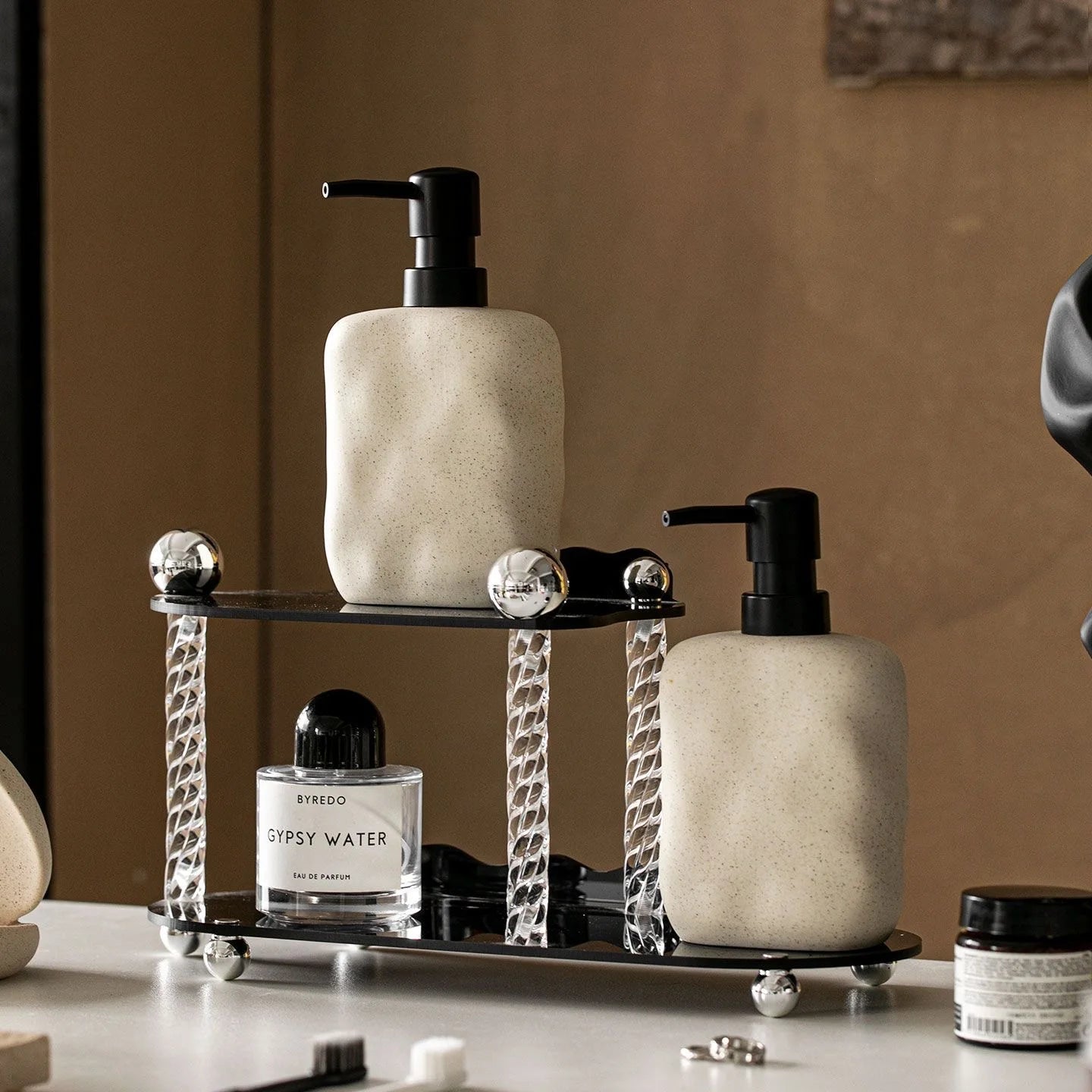 Wabi-Sabi Ceramic Soap Dispenser 450ml Bathroom Kitchen Accessories