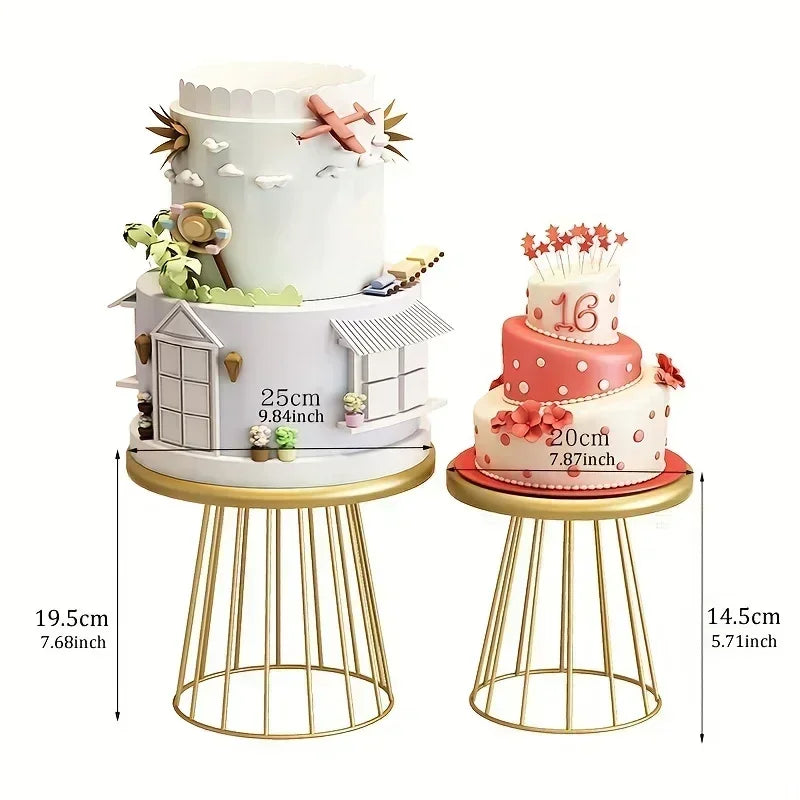 Metal Cake Stand Gold Silver Dessert Display Plate Party Decor