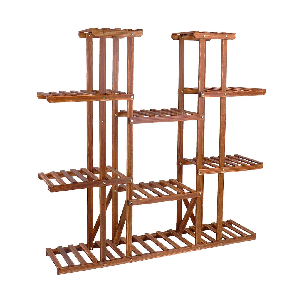 Wooden Plant Shelf Multi Tier Flower Pot Stand Indoor Outdoor Display