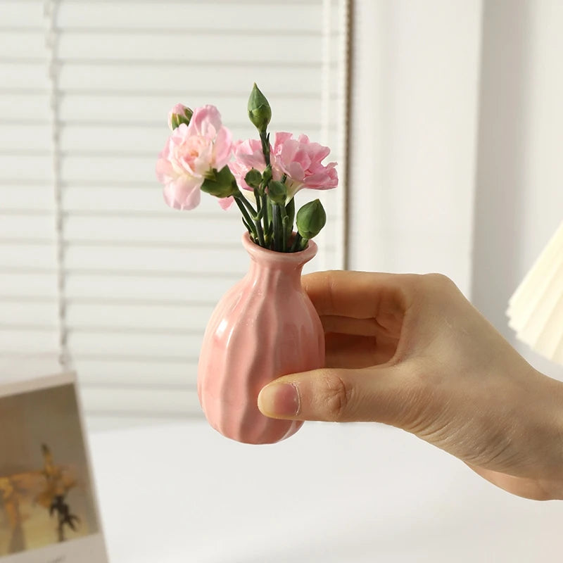 Mini Candy Colour Ceramic Bud Vase Small Flower Vase Shelf Decor