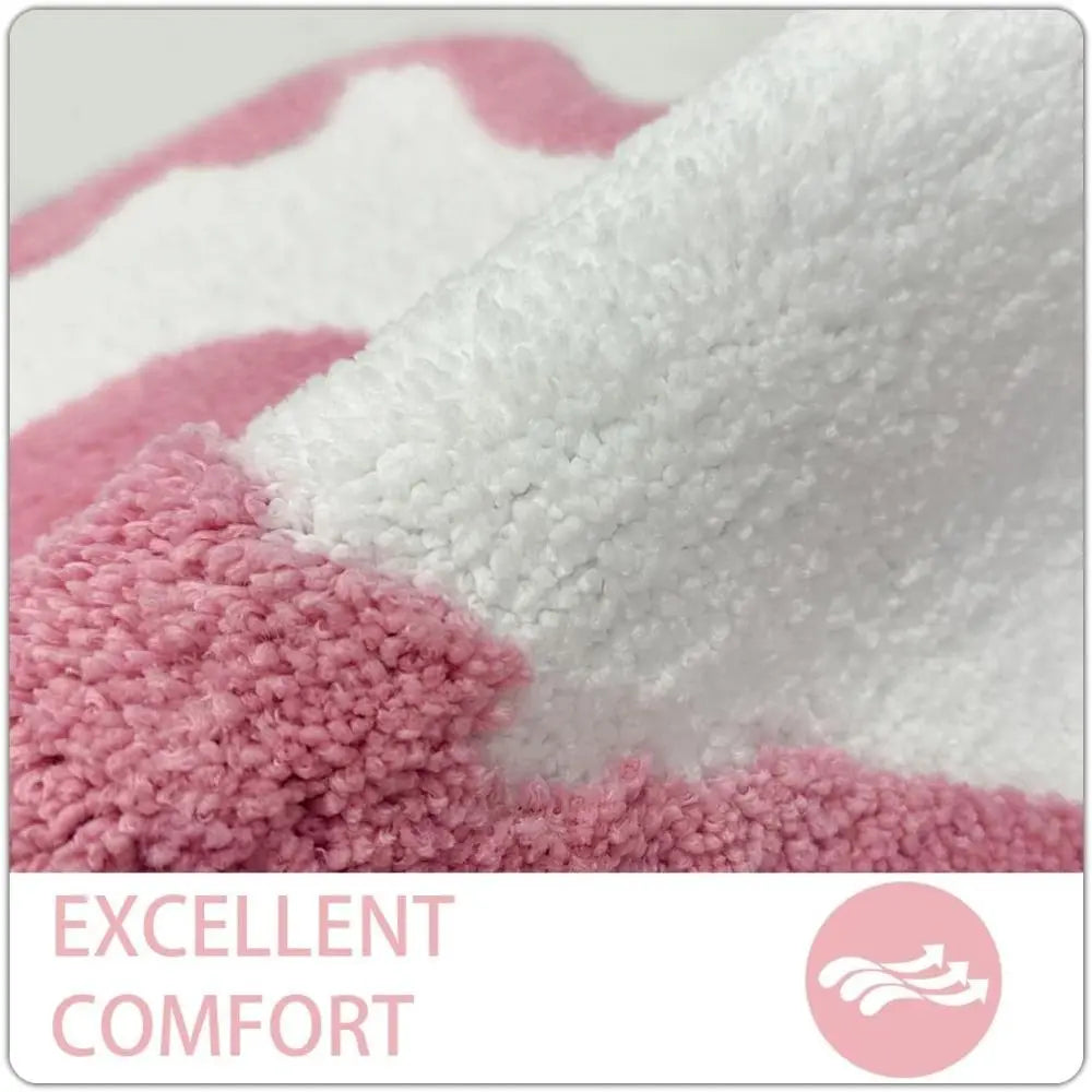 Bow Bath Mat Scalloped Non Slip Coquette Bathroom Bedroom Floor Rug