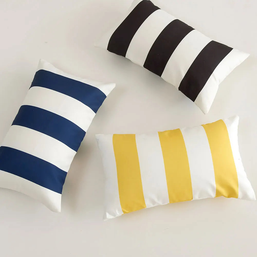 Outdoor Waterproof Striped Cushion Cover Summer Sofa Pillow Cover Home Decor