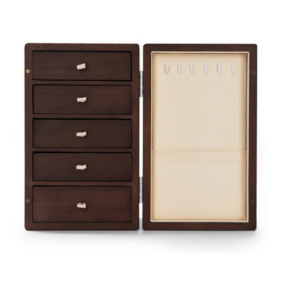 Multi-Layer Wooden Jewellery Box Organiser Velvet Interior Ring Bracelet Storage