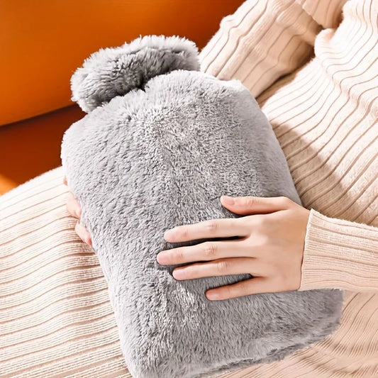 Plush Cover Hot Water Bottle 1L and 2L Leak-Proof Warm Winter Comfort Home Decor
