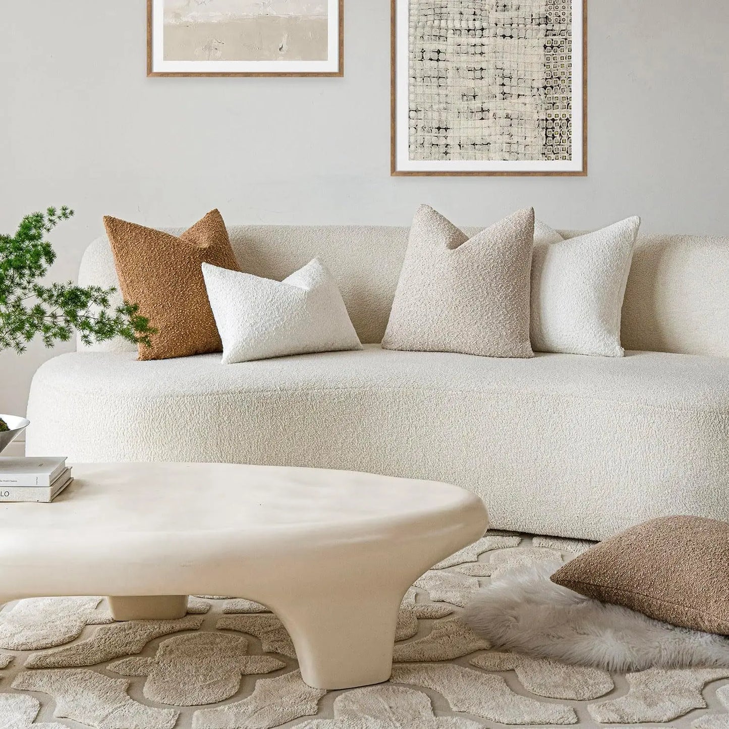 Bouclé Textured Cushion Cover Soft Looped Sofa Pillow Cover Home Decor
