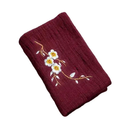 Embroidered Cotton Linen Kitchen Tea Towel Soft Absorbent Home Decor