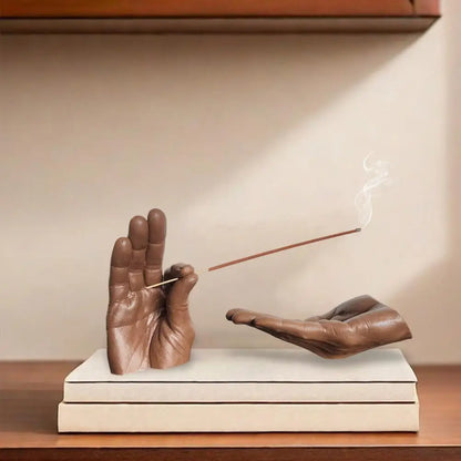 Hand Gesture Resin Incense Holder Sculptural Stick Burner Home Decor