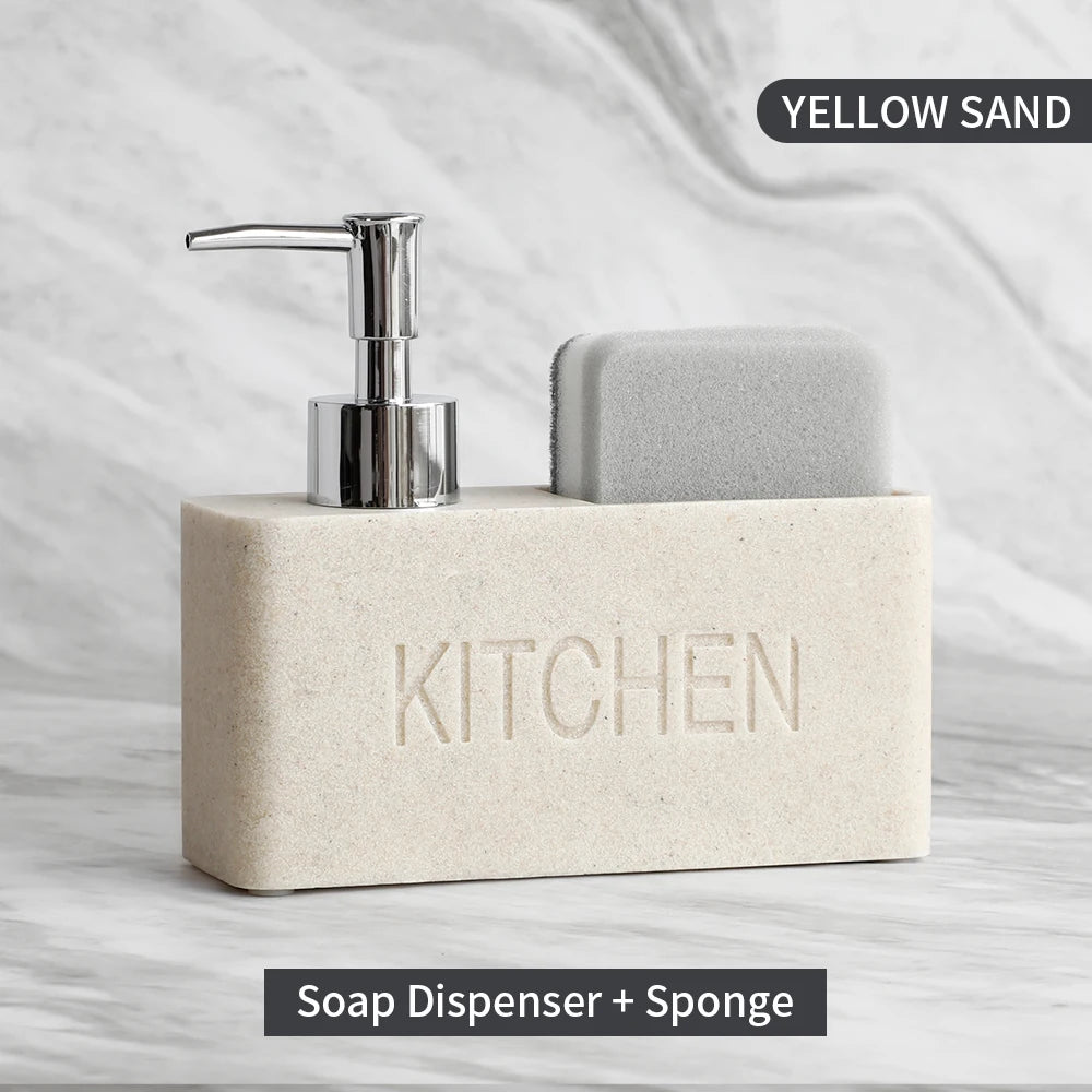 Sandstone Texture Soap Dispenser Set Bathroom Kitchen Decor