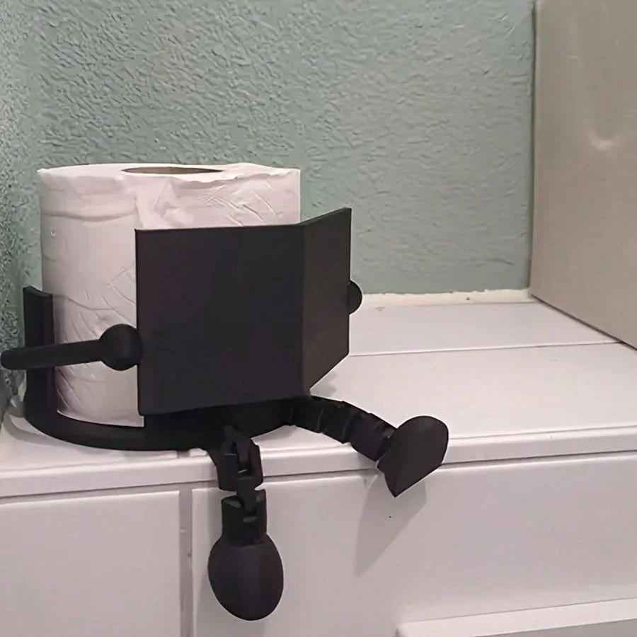 Sculptural Standing Toilet Paper Holder Modern Bathroom Decor