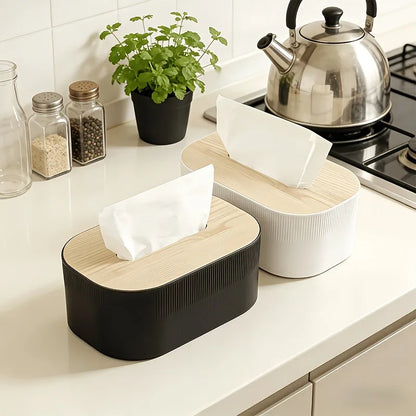 Arched Tissue Box Cover with Lid Modern Bathroom Bedroom Decor