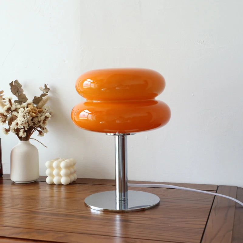 Macaron Glass Table Lamp 3-Colour Dimmable Eye-Care Bedside Light Home Decor