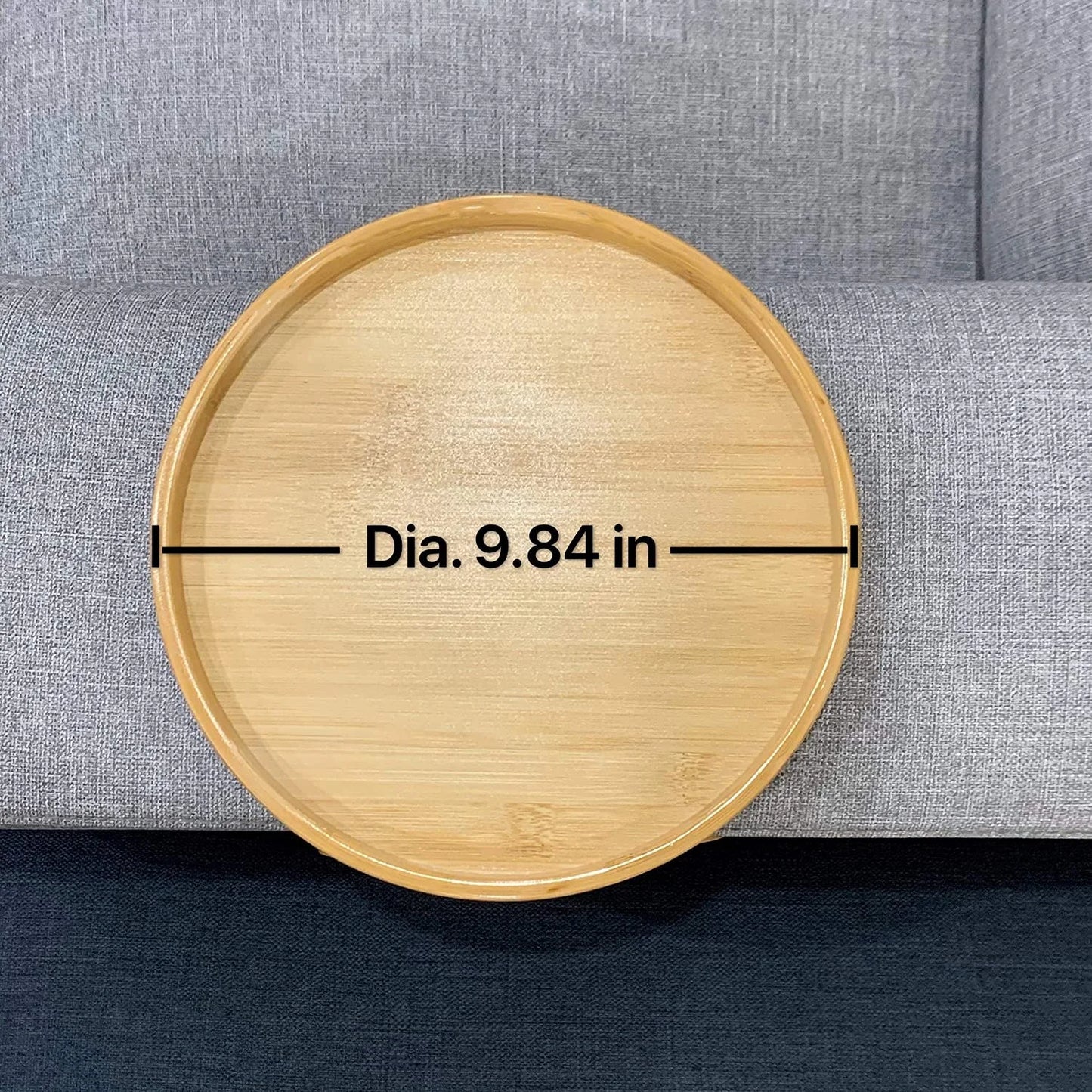 Natural Bamboo Sofa Armrest Clip-On Tray Snack and Coffee Side Table Home Decor