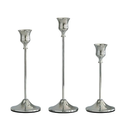 Vintage Metal Taper Candle Holder Set of 3 Elegant Home Decor