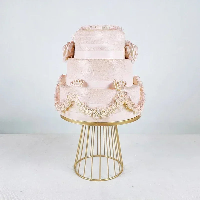 Metal Cake Stand Gold Silver Dessert Display Plate Party Decor