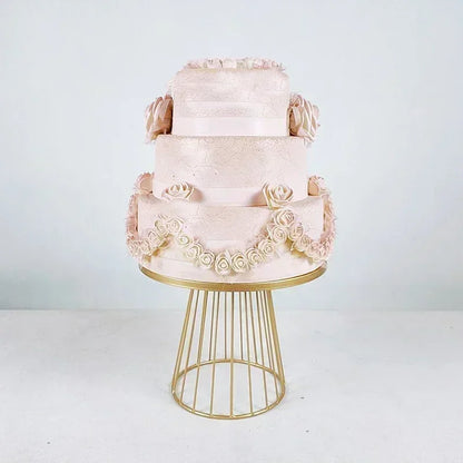 Metal Cake Stand Gold Silver Dessert Display Plate Party Decor