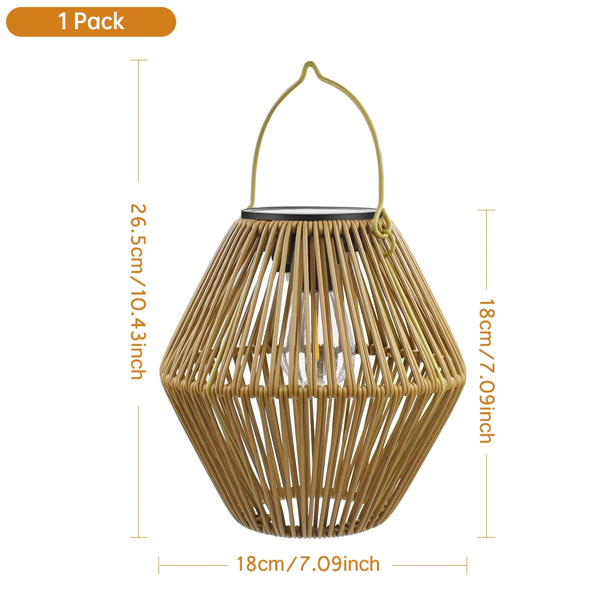 Boho Woven Solar Lantern Outdoor Hanging Waterproof Garden Yard Light