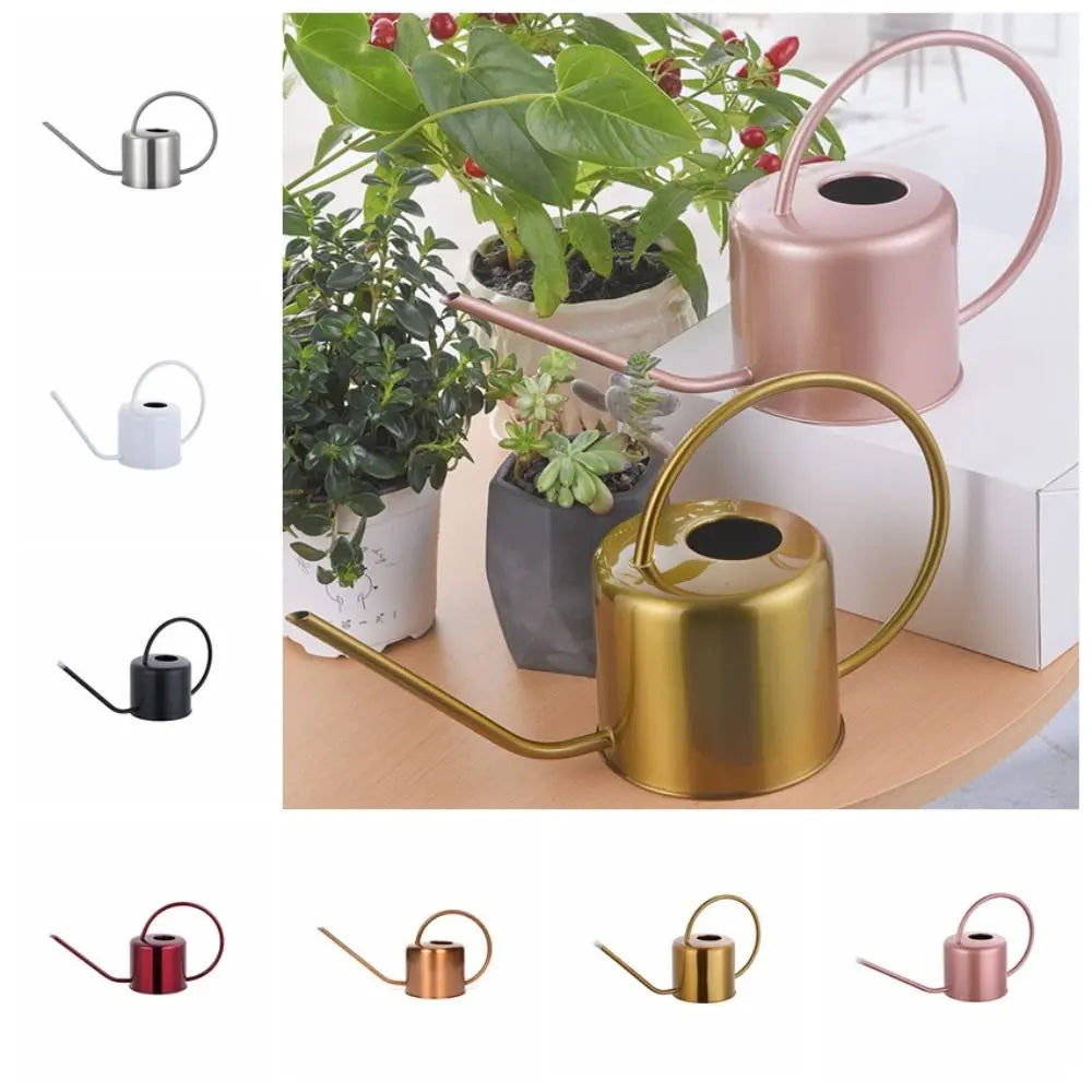 Stainless Steel Watering Can 1.3L Rust Proof Indoor Plants Home Decor