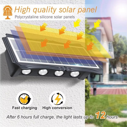 Solar LED Up Down Wall Light Outdoor Waterproof Garden Balcony Fence Decor Light