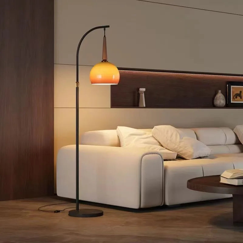 Modern LED Arc Floor Lamp Sunset Effect Standing Light Living Room Home Decor