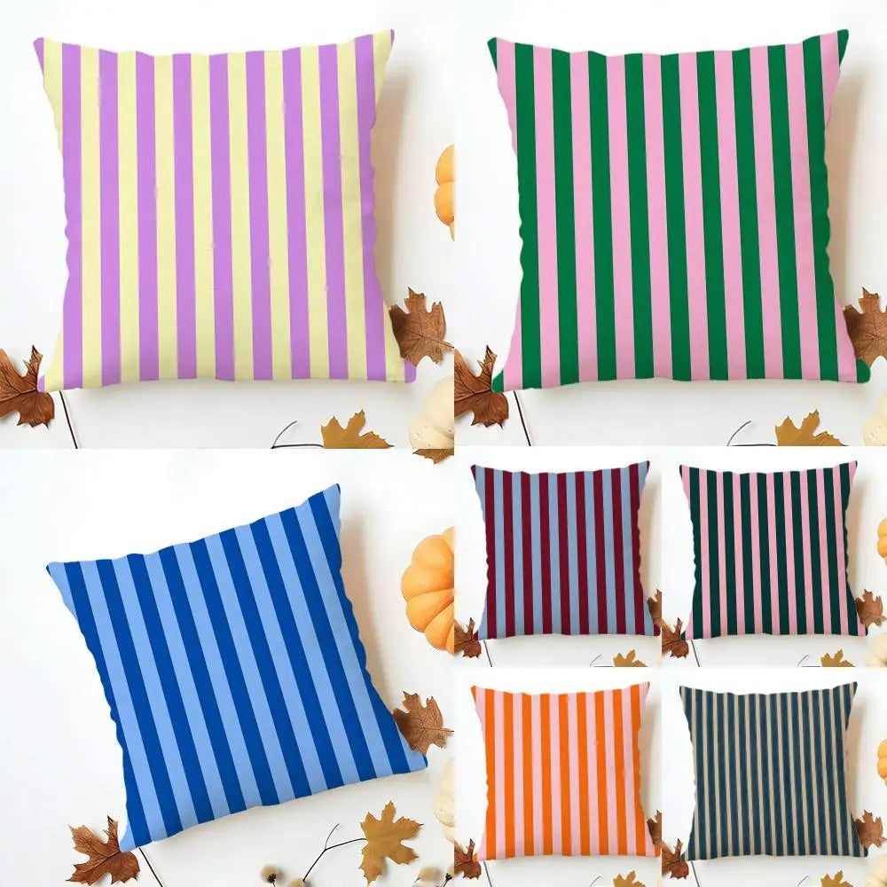 Bold Vertical Stripe Linen Cushion Cover Casual Sofa Bed Decor