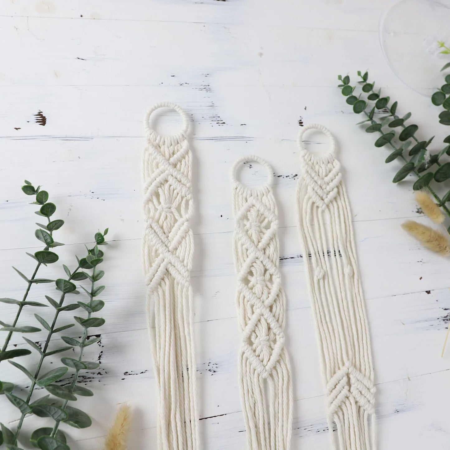 Boho Macrame Plant Hanger Set of 3 Indoor Outdoor Wall Hanging Planter Home Decor