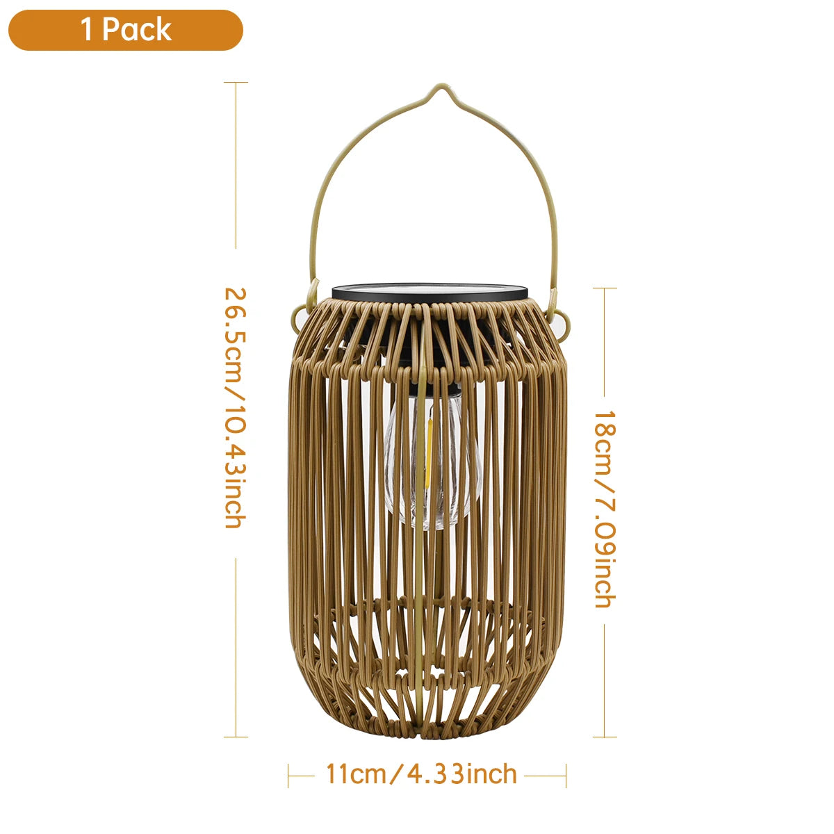 Boho Woven Solar Lantern Outdoor Hanging Waterproof Garden Yard Light