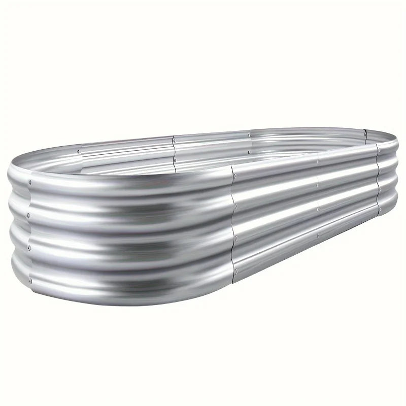 Galvanized Raised Garden Bed Oval Large Metal Planter Outdoor