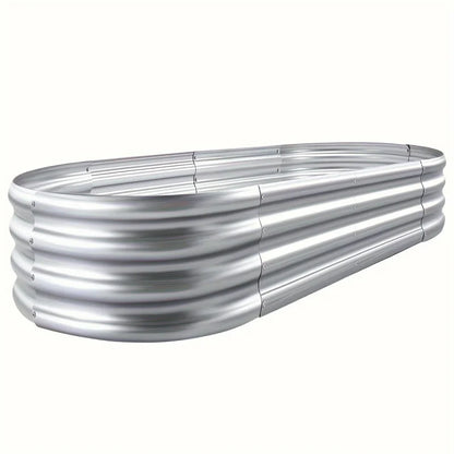 Galvanized Raised Garden Bed Oval Large Metal Planter Outdoor