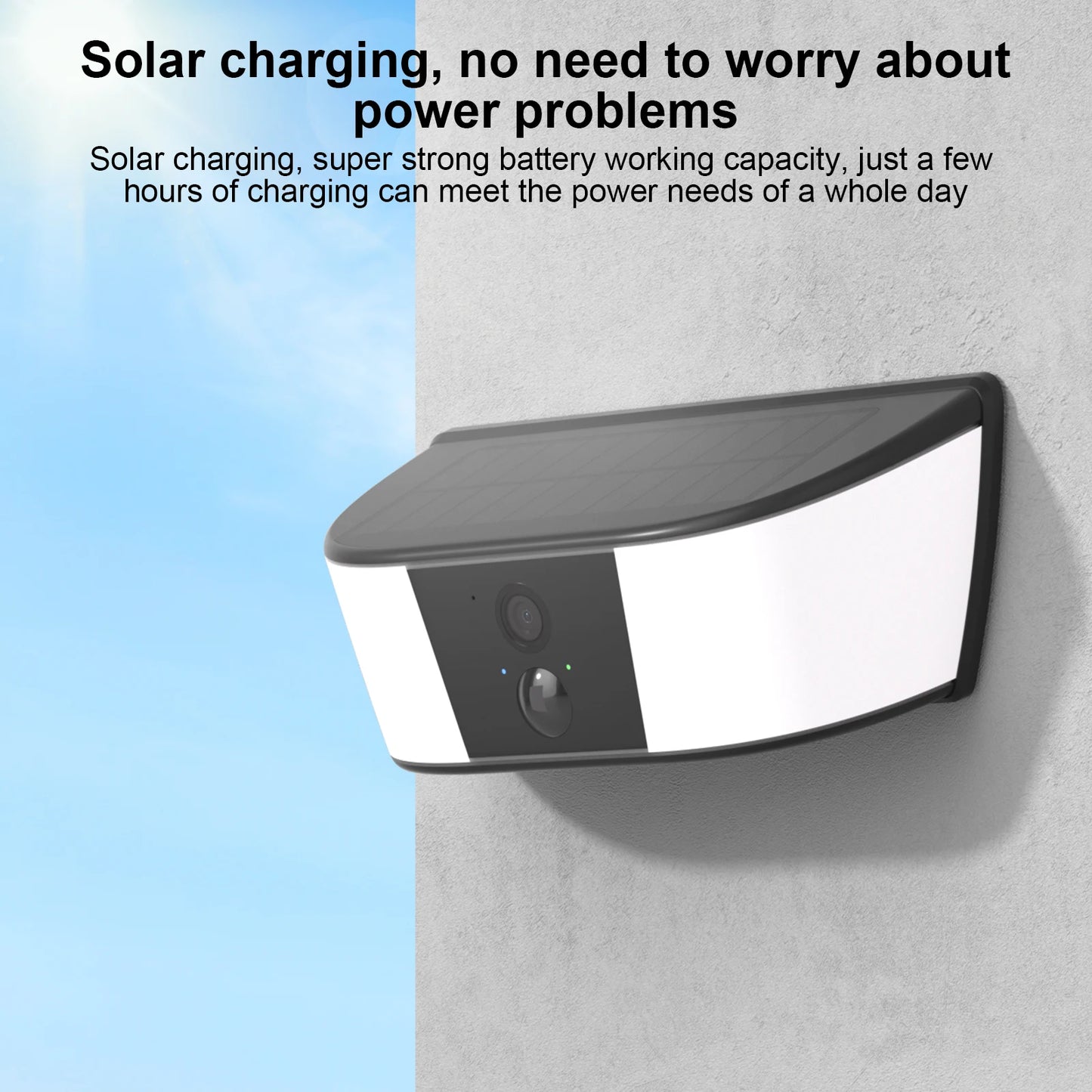 2K Solar Outdoor Security Camera WiFi Battery Powered Night Vision Home Protection