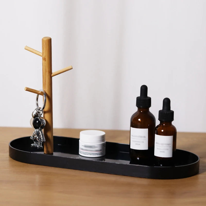 Wooden Key Tray 3 Tier Entryway Decor Jewellery Dish Bedside Table Decor