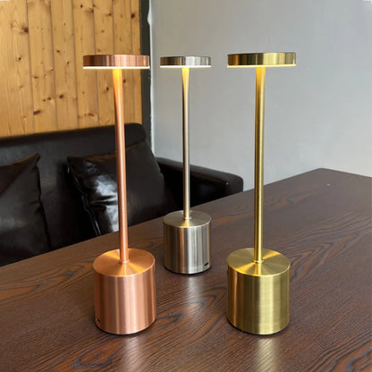 Nordic Alloy Cordless Table Lamp 3-Colour Touch Dimmable Rechargeable Home Decor