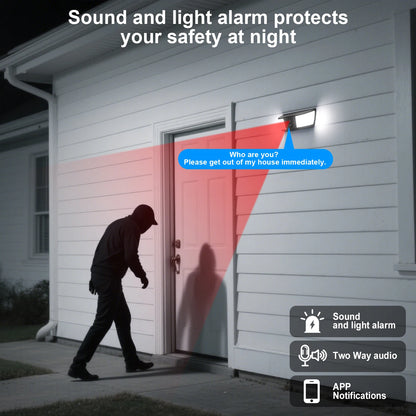 2K Solar Outdoor Security Camera WiFi Battery Powered Night Vision Home Protection