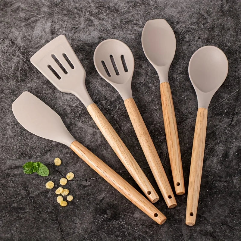 Silicone Utensil Set 14 Piece Cooking Tools with Storage Holder