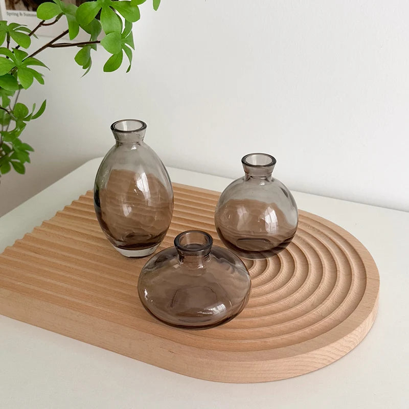 3-Piece Glass Bud Vase Set Vintage Centrepiece Home Decor