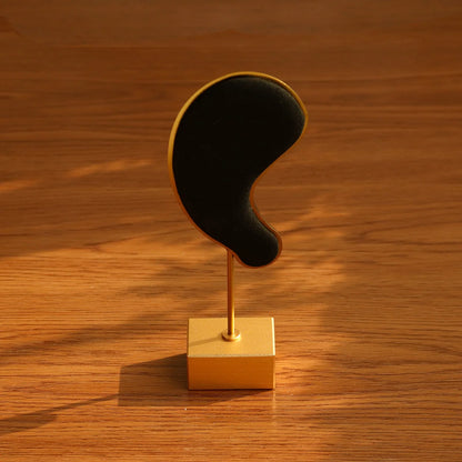 Ear-Shaped Earring Display Stand Microfiber Jewellery Organiser Home Decor