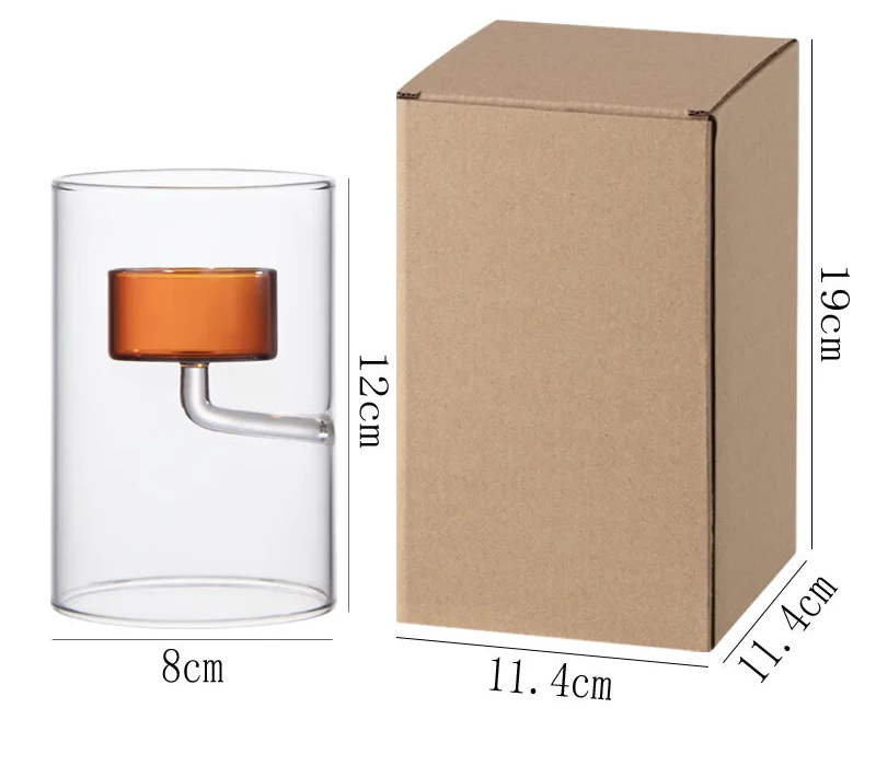 Glass Hurricane Candle Holder Cylindrical Windproof Home Decor