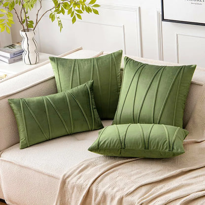 Velvet Wavy Line Cushion Cover Minimalist Textured Sofa Pillow Cover Home Decor