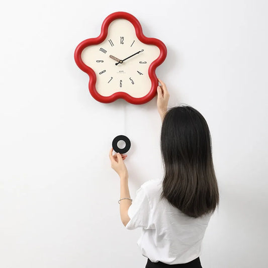 Minimalist Swinging Wall Clock 3D Digital Design Modern Living Room Home Decor