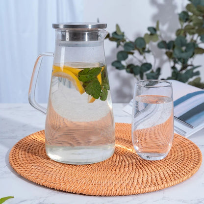 Natural Rattan Coaster Handwoven Boho Table Decor Home Accessories