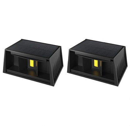 Solar Wall Light Dual Beam Warm White IP65 Garden Outdoor Fence